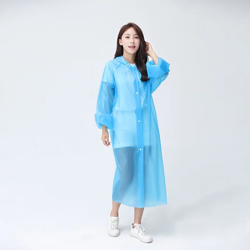 FGHGF не один раз мода утолщенный плащ водонепроницаемый дождевик для мужчин и женщин прозрачный кемпинг водонепроницаемый дождевик - Цвет: Blue