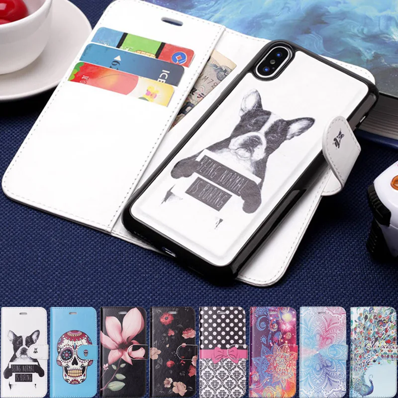 

Case For iPhone X Luxury Detachable 2 in 1 Leather Wallet Magnetic Back Cover For iPhone 6 6s 7 8 plus Phone Cases