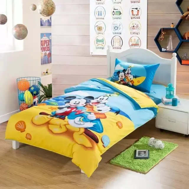 mickey mouse friend quilt comforter bedding set single twin size duvet covers bedspread cotton