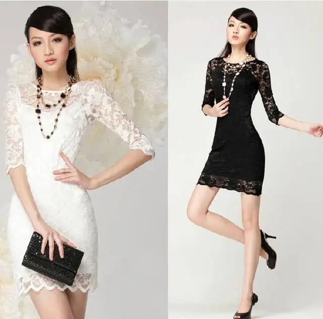 2017 Nuevo Estilo Caliente de Las Mujeres Mini Vestido de Encaje Vestidos de Fiesta Vestido Delgado Atractivo de Las Señoras Del O-cuello 3/4 de La Manga Ropa Mujer 2017 Nuevo Estilo Caliente de Las Mujeres Mini Vestido de Encaje Vestidos de Fiesta Vestido Delgado Atractivo de Las Señoras Del O-cuello 3/4 de La Manga Ropa Mujer