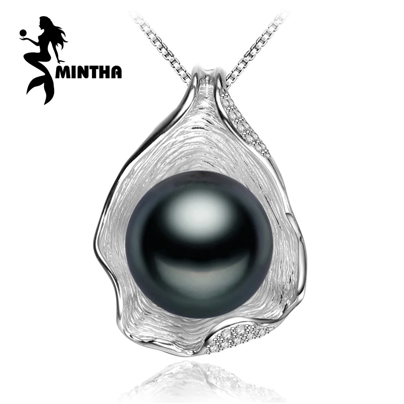 

MINTHA tahitian Pearl Jewelry statement necklaces & pendant black Pearl pendants 925 sterling silver Bohemian necklace for women