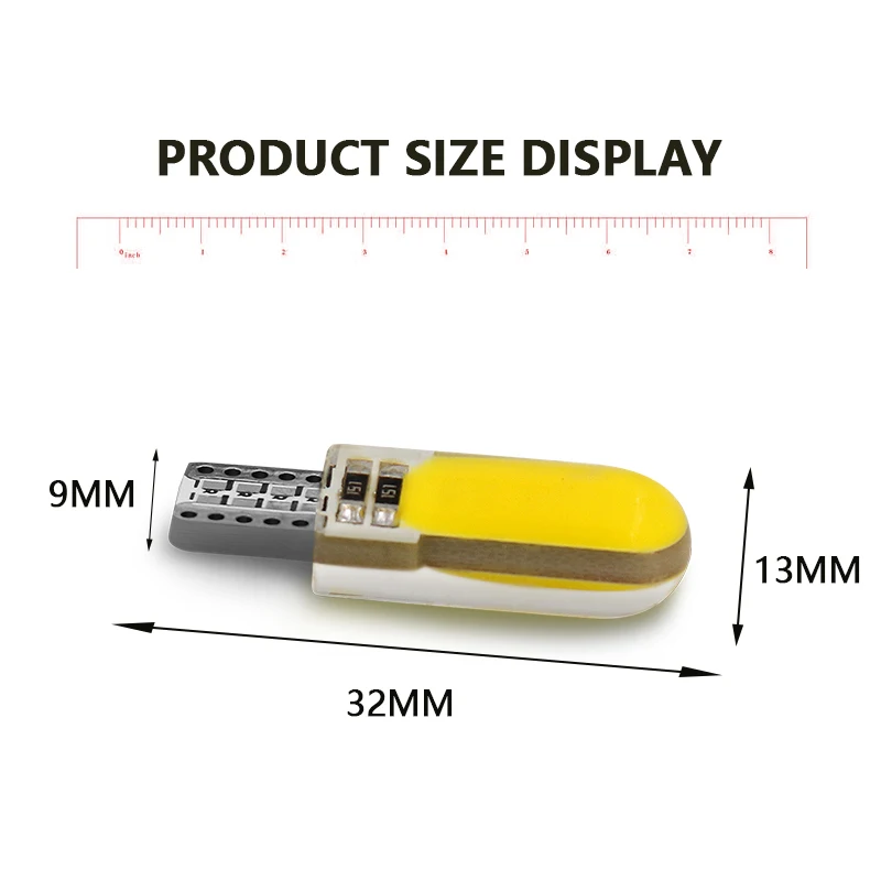 1x Авто T10 W5W светодиодный лампы 194 501 12 чипов COB Светодиодный силиконовый корпус автомобильные габаритные огни супер яркий силикагель Клин лампа бокового указателя поворота