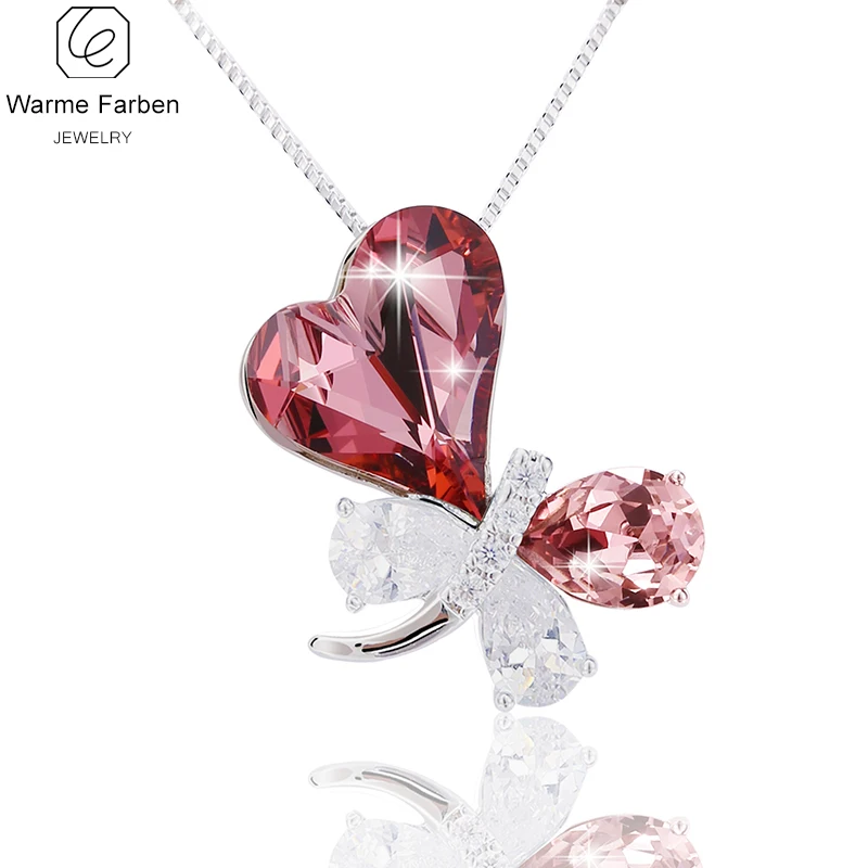 

WARME FARBEN Women Pendant Necklace Crystal From Swarovski Fine Jewelry Butterfly Crystal Necklace Fashion Jewelry Lady Collares