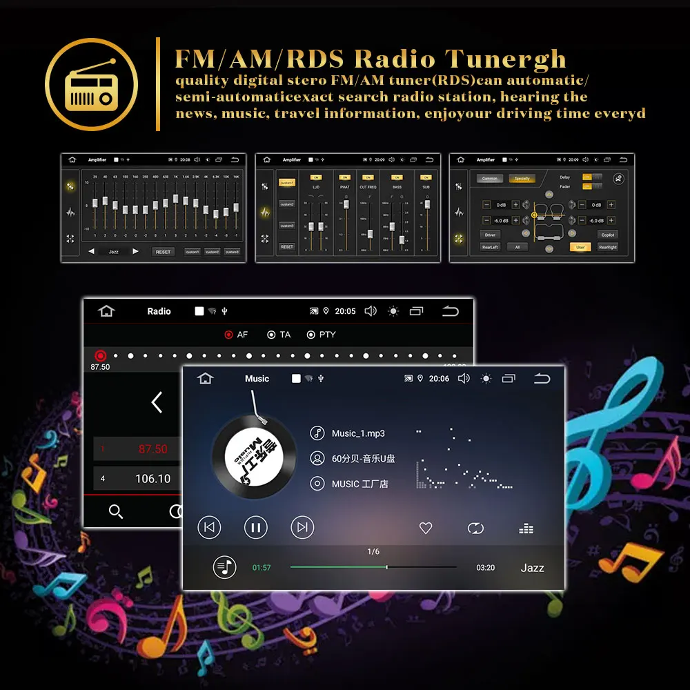Discount Podofo DSP Android 9.0 Universal 2 din auto Multimedia Player car radio Stereo 2din 7" MP5 Player (No DVD) GPS Navigation WiFi 10