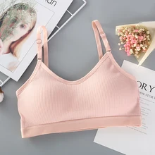 Взрывной моды хлопок стрейчевое нижнее белье анти-освещение собранные трубы Топ Вязание нить бюстгальтер однотонного цвета