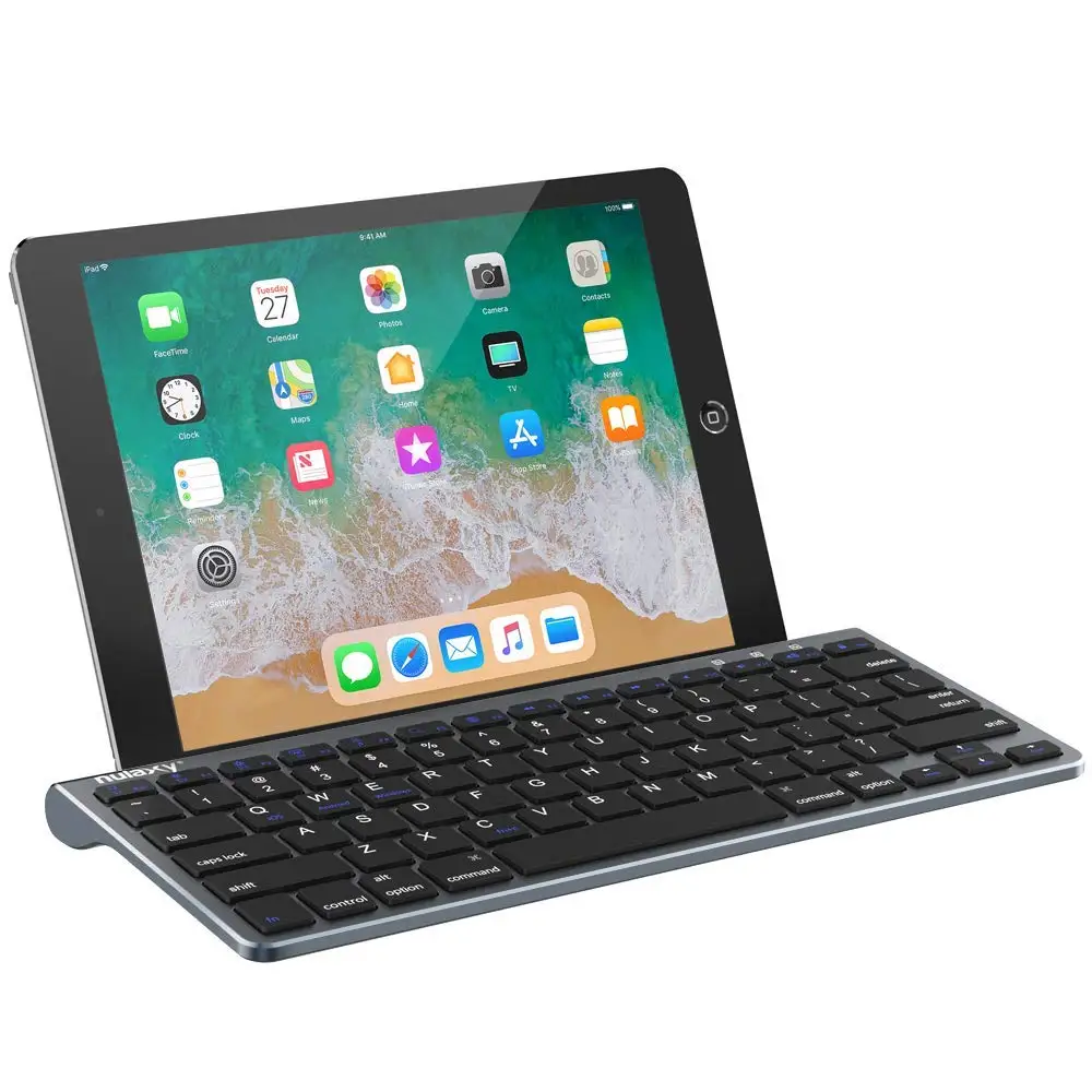 

Nulaxy KM13 Bluetooth Keyboard with Sliding Stand Compatible with for Apple iPad iPhone Samsung Android Windows Tablets Phones