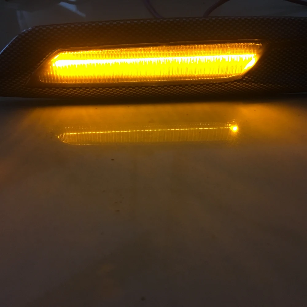 Дымовая линза 3D углеродная отделка СВЕТОДИОДНЫЙ, боковой, габаритный фонарь для Toyota eiz Crown для Lexus GS300 ES350 светодиодный Янтарный/белый индикаторный светильник