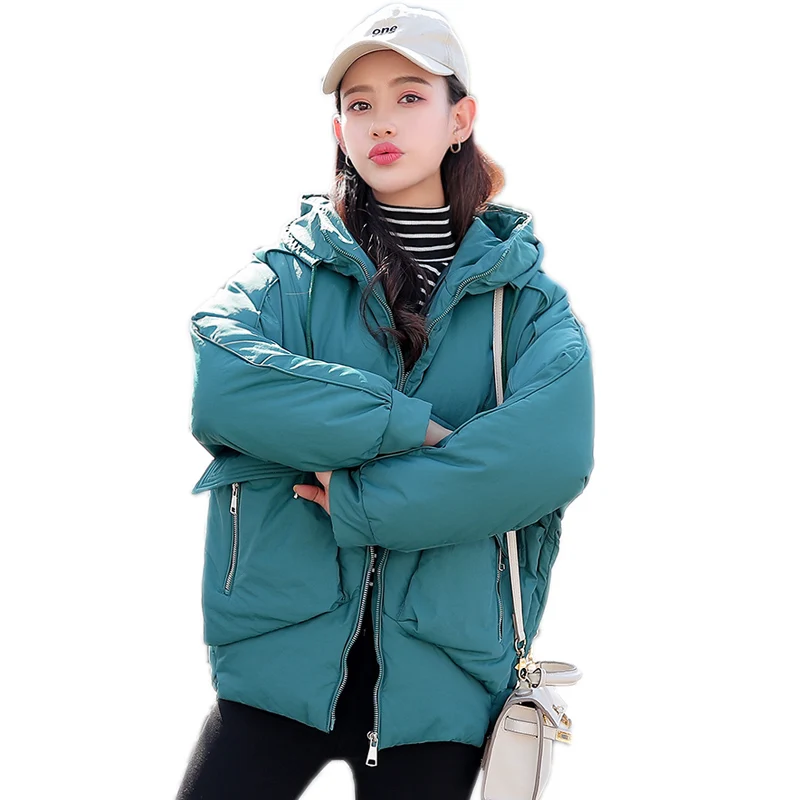 

2019 New Fashion Big Pocket Hooded Coats Winter Jacket Women Outerwear Short Wadded Jacket Female Padded Parkas Women's Overcoat