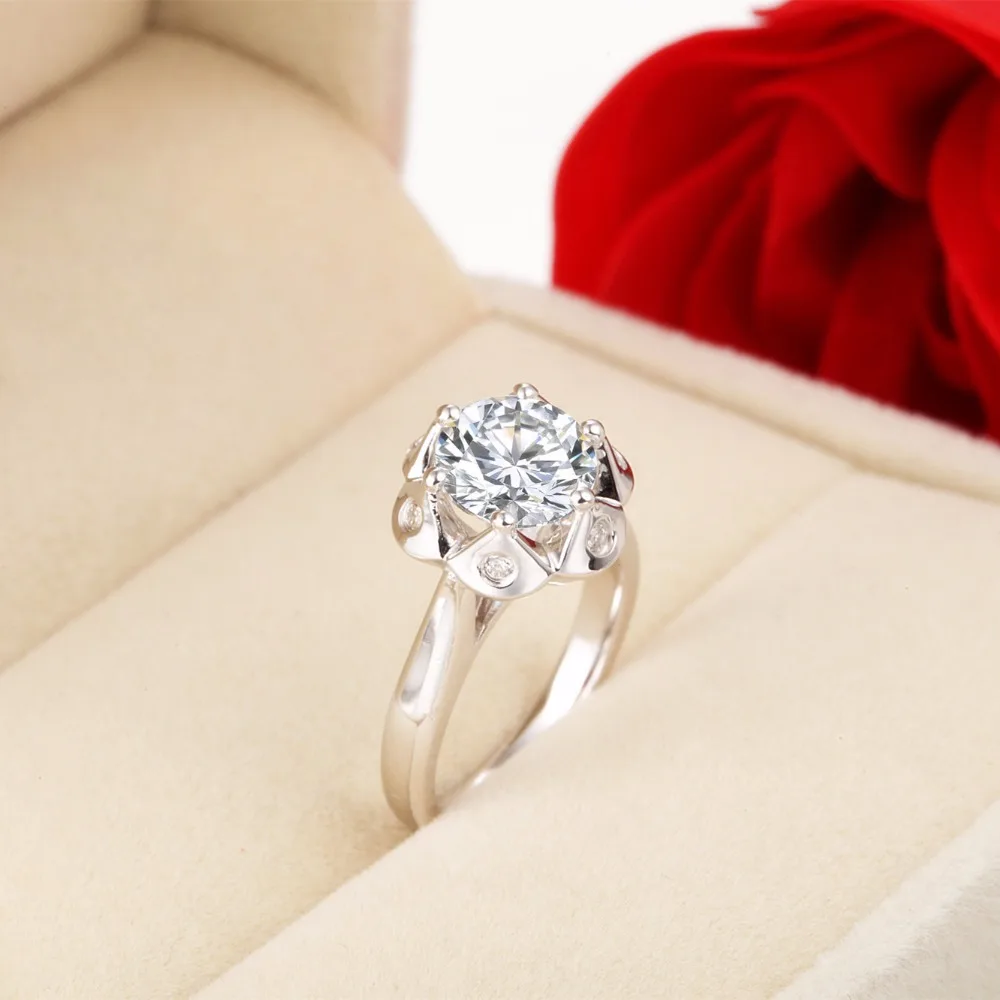 Цветочный стиль Super CHARLES& COLVARD 3CT обручальное кольцо из стерлингового серебра ювелирные изделия подарок для пота сердце