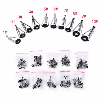 

80PCS/lot Fishing Rod Rings for Repair Kit DIY 10 Sizes Stainless Steel & Ceramic Fishing Rod Guides
