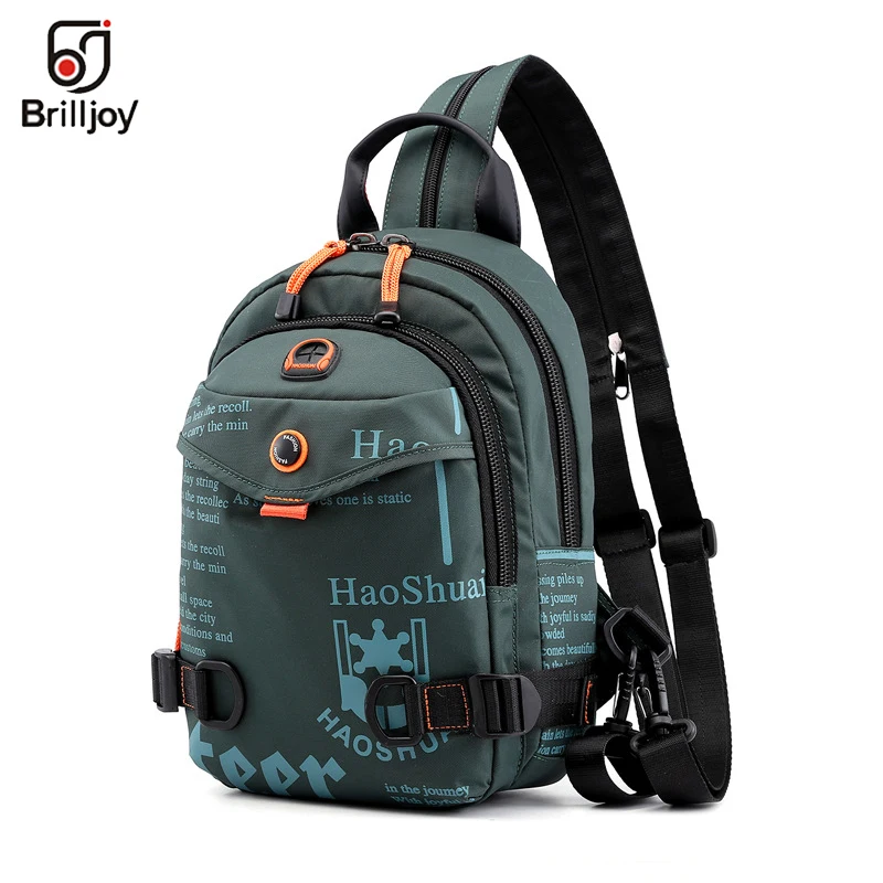 

Brilljoy New Men Backpack School Bag Chest Rucksack Bag Military Casual Fashion Male Cross Body One Shoulder Bag Sling Backpack