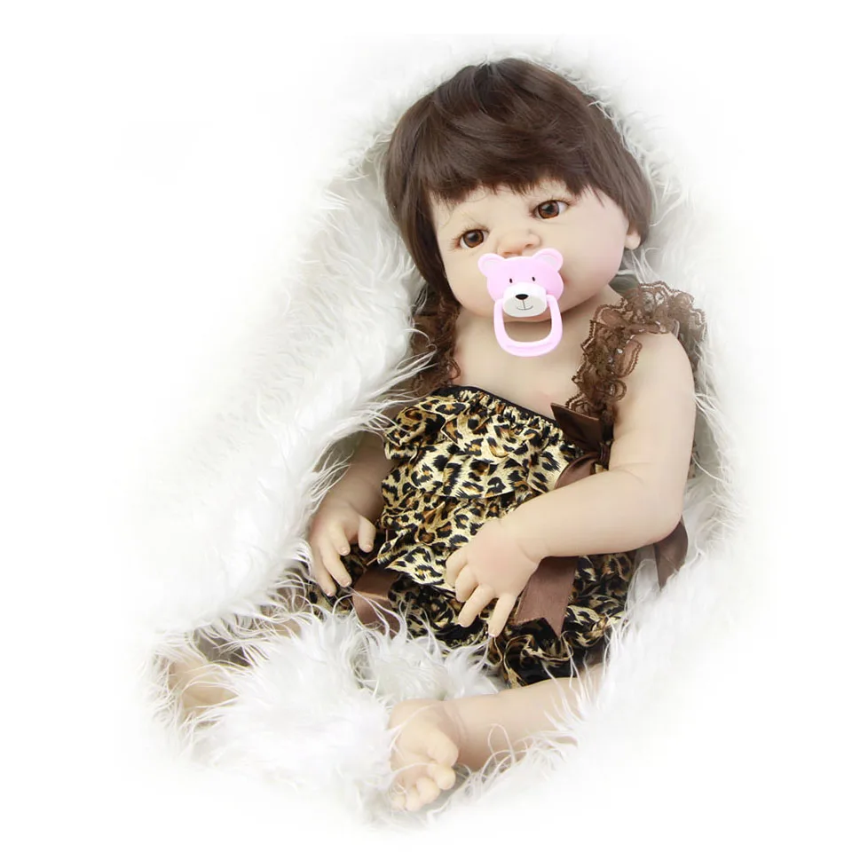

New Arrival 57 cm Full Silicone White Skin Reborn Baby Girl 23 Inch Realistic Russian Babies Reborn Doll Fashion kids Xmas Gifts