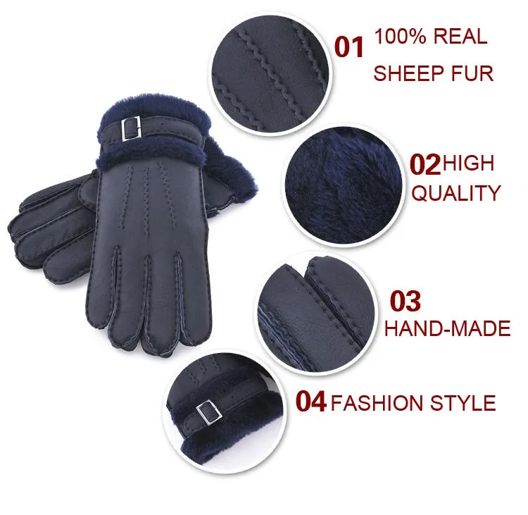Зимние мужские меховые перчатки из натурального овечьего меха, мужские перчатки для катания на лыжах, теплые меховые перчатки ручной работы