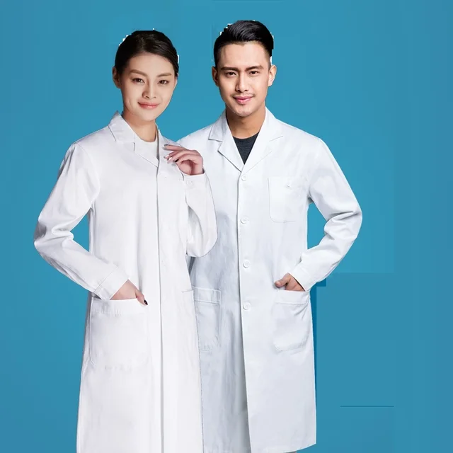 (10 pcs)Long sleeved physician male and female doctor who suit white