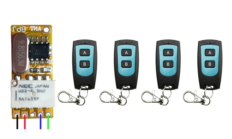 DC 3.5V 3.7V 5V 6V 7.4V 9V 12V Radio Controller RF Wireless Relay Micro Small Remote Control Switch Transmitter+Receiver | Электроника