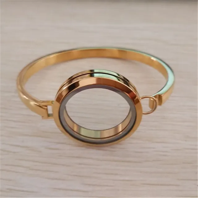 7inch 8inch Gold Locket Bracelet Bangle 30mm 316l Stainless Steel 7inch 8inch Gold Locket Bracelet Bangle 30mm 316l Stainless Steel Plain Gl Floating