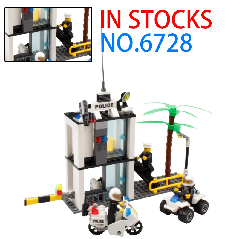 LEGOing City Police Security Guard Post Police Figures Car Military Building Blocks Toys For Children Gifts LEGOing Military