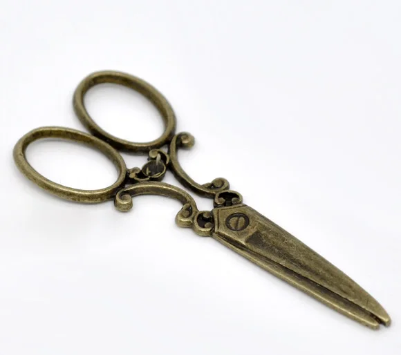 

DoreenBeads Zinc alloy Charm Pendants Scissors Antique Bronze(Can Hold ss16 ss12 Rhinestone)Inlaid faceteds 6cmx 25mm,3 PCs
