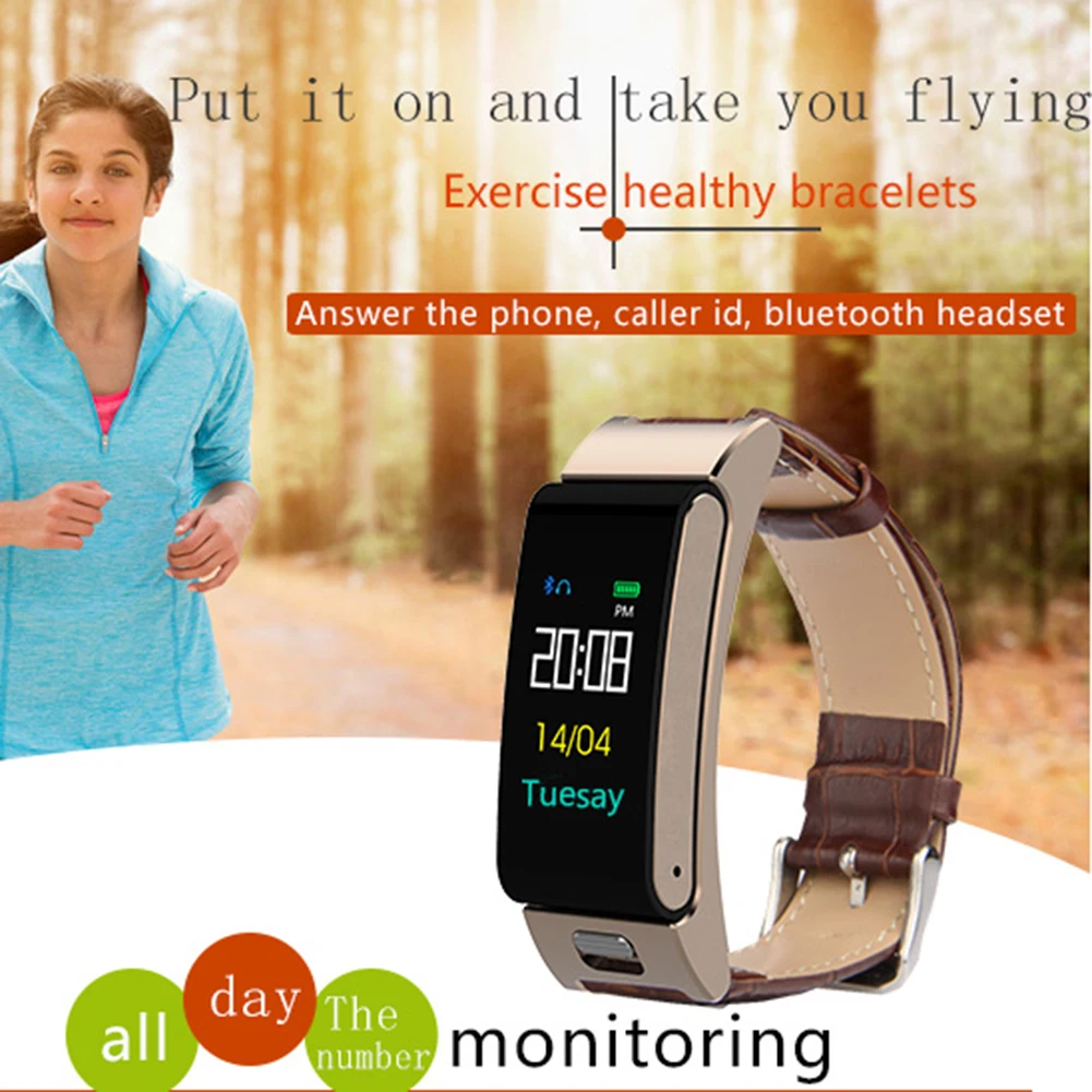 

Smart Bracelet Heart Rate Blood Pressure Monitor Fitness Smart Watch with Color Screen LCC77