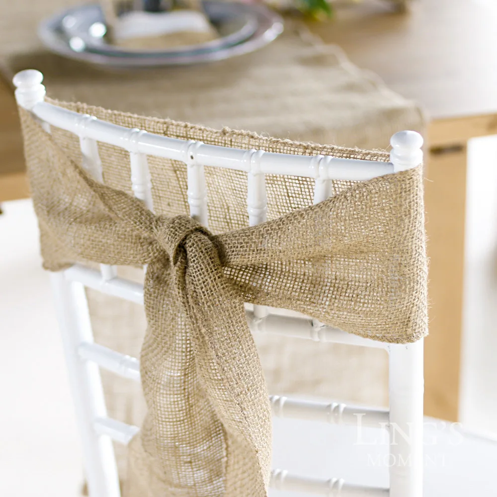2 м/рулон натуральный джут, джутовая ткань, мешочная ткань рулон ленты винтажный деревенский Свадебный декор украшения для стула стола