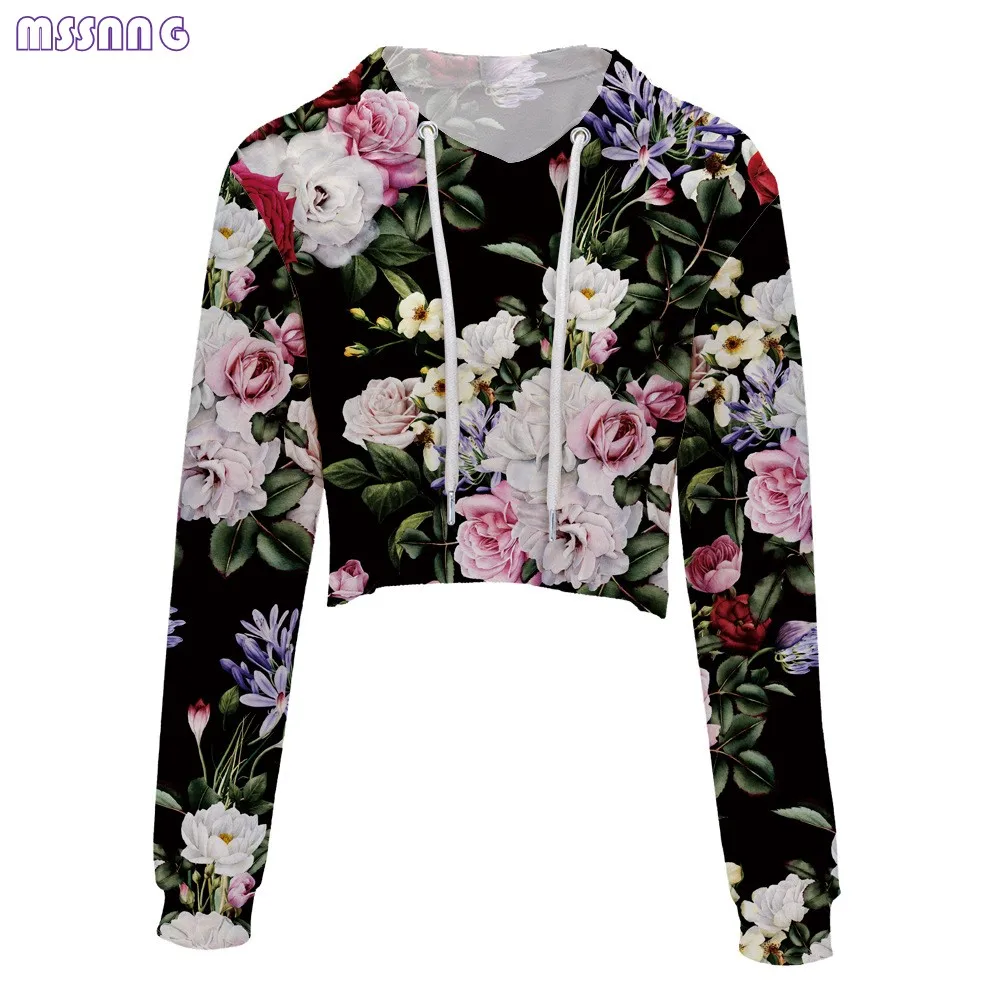 MSSNNG Peony Printing High Quality Sports Sweater Women Gym Yoga