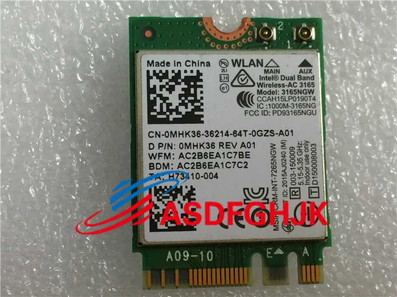 Original For Dell Inspiron 15 7559 15 7000 AC 3165NGW 433M WiFi Bluetooth NGFF 802 11