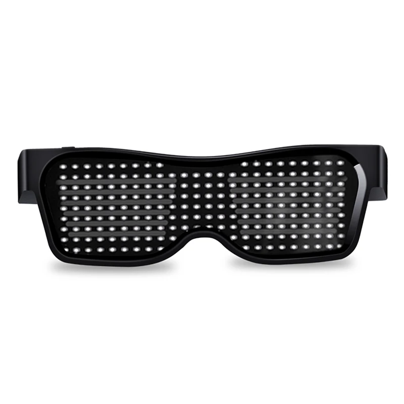 Волшебная Вспышка светодиодные вечерние очки приложение Bluetooth управление щит светящиеся очки USB зарядка DJ солнцезащитные очки DIY освещение концертов игрушки - Цвет: White Bluetooth