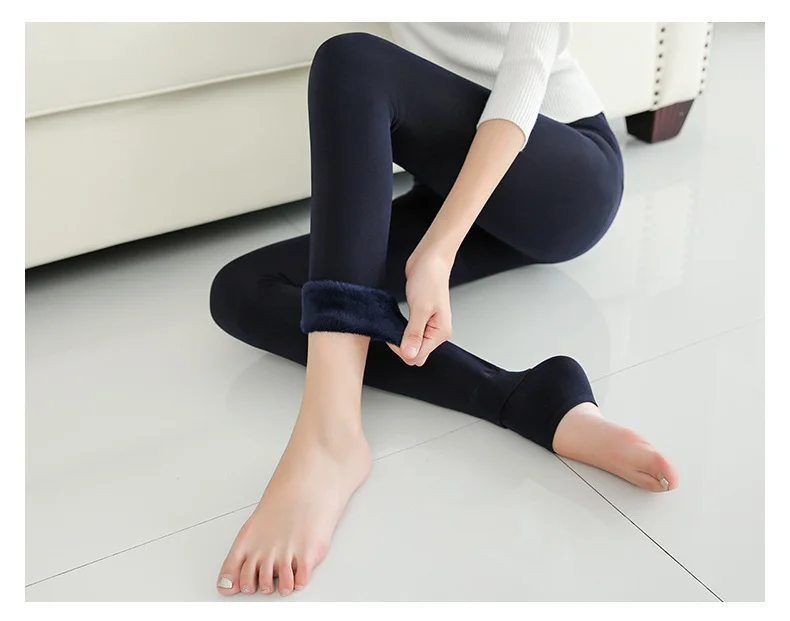 New Thicken Step On Foot Ninth Two Way Bodycon Leggings Women Winter Pants Plus Size Leggings Jeans Large Women Pants Gift