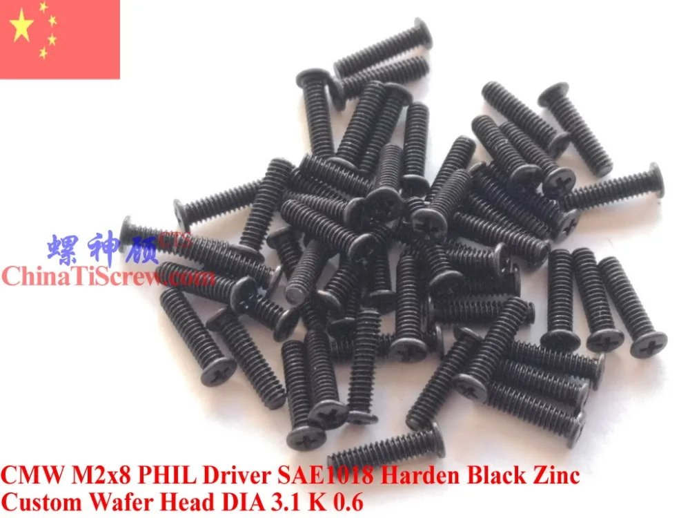 Отвертка Phillips шнек M2x8 с пластиковой головкой черный цинк ROHS 100 шт.|screw m2x8|screw screwm2x8