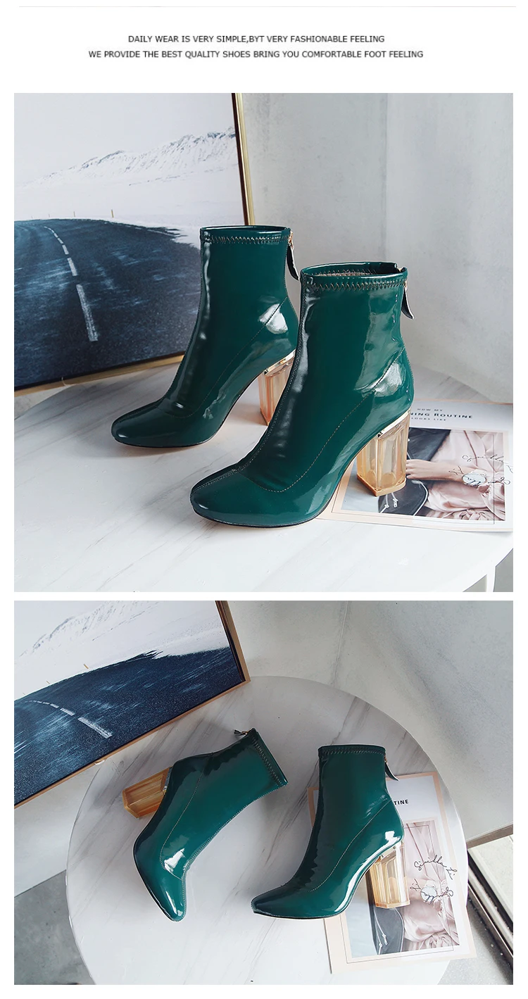 RQFF Brand Boots Women Plus size34-43 Shoes Woman 9cm High Heels Ankle Boot Female Footwear Leather booties Ladies Shoe With Box (6)