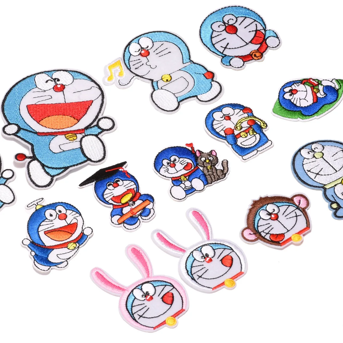 Изысканные Мультяшные нашивки с пайетками Doraemon, нашивка со звездами из фильма «Железный патчи» для одежды, детская одежда, наносимые с помощью утюга наклейки «сделай сам»