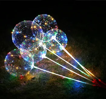 

Fsahion LED Balloons Bobo Balloon Each set includes 18inch Led Balloon + 80cm Rod +3 m Led line and handle battery box 100 set