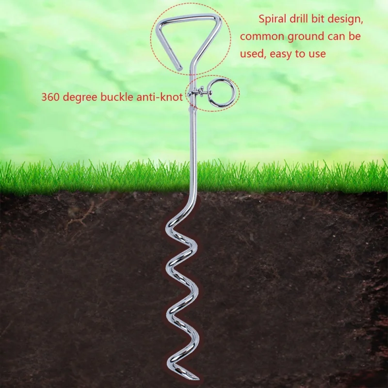 

Dog Outdoor Fixed Pile With Leashes Spiral Anti Wrap Knotting Dog Leash Tied For Yard Camping Screw Dog Tie Supplies