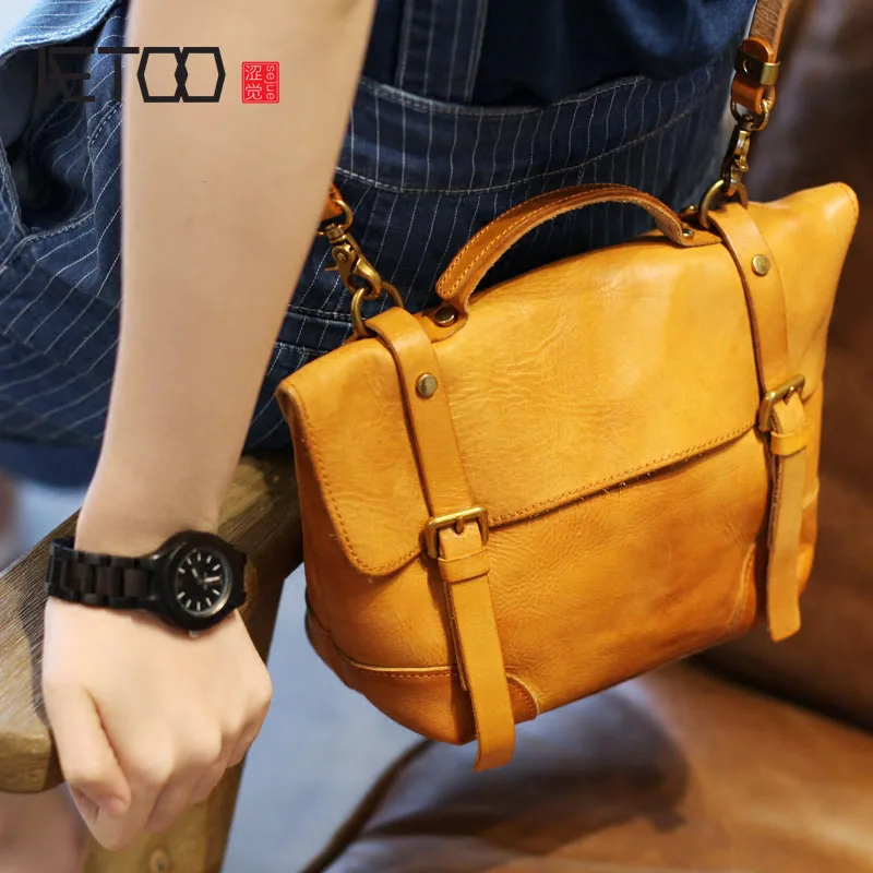 

AETOO TRetro to do the old first layer of vegetable tanned leather shoulder bag handicrafts handmade leather handbags