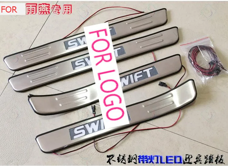 

high quality for Suzuki Swift 2005-2015 LED Welcome Pedal Scuff Plate Door Sill Cover car styling auto accessories