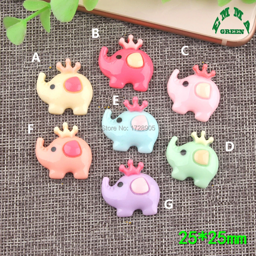 Hair Bow Supplies Embellishments Crowns Elephant Flat Backs Set of 5 Cabochons Flatbacks