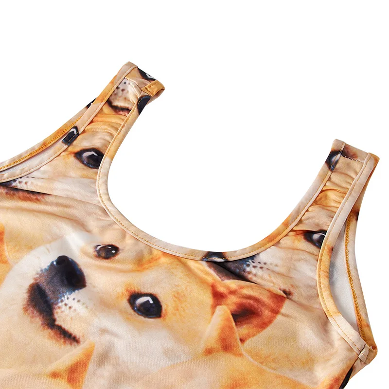 Новый купальник с принтом Doge забавный сексуальный высокой талией Цельный Kabosu