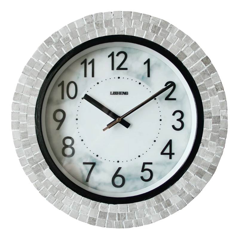 Round Marble Minimalist Wall Clock A-43X43cm  