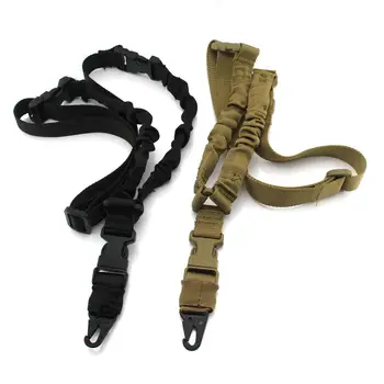 

1000D Heavy Duty Tactical One 1 Single Point Sling Adjustable Bungee Rifle Gun Sling Strap for Airsoft Hunting Military