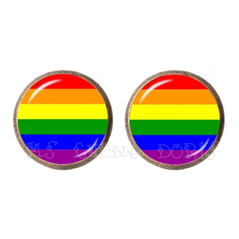 ЛГБТ цветные круглые гипоаллергенные серьги для ушей для женщин и мужчин, модные ювелирные изделия для влюбленных, ювелирные изделия для геев