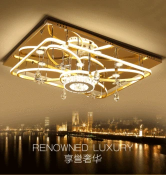 

Led crystal lamp living room lamp rectangular ceiling lamp modern minimalist bedroom dining room lamp atmosphere creative lamps