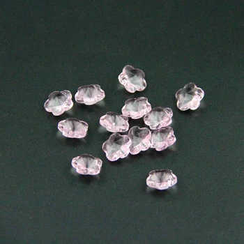 

50pcs/lot Pink Crystal Beads Flower In 1 Hole 14mm For Crystal Chandelier Pendants Home Decoration Jewelry Making