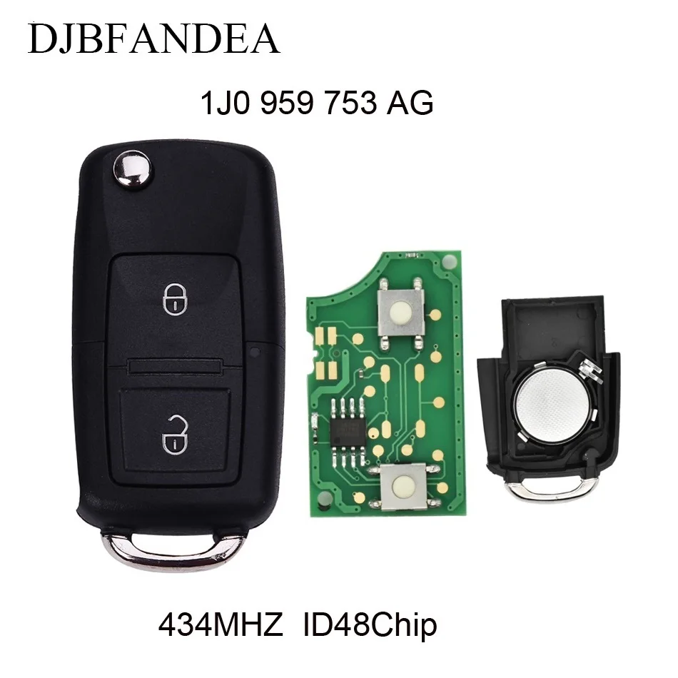 DJBFANDEA 2Buttons Complete Remote Key For SEAT Leon Toledo 2002