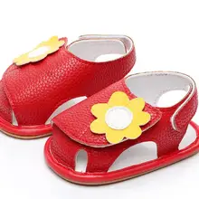 Детские летние цветочные туфли милые детские сандалии для девочек резиновая подошва первые ходунки обувь новорожденного сандалии для 0-24 м
