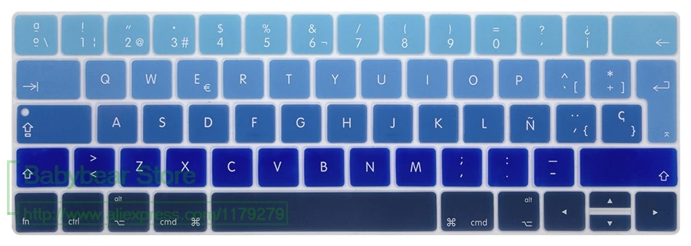 TouchBar ЕС Испания Испанский ультра тонкий чехол для клавиатуры для нового MacBook Pro 13 15 retina с сенсорной панелью защита кожи
