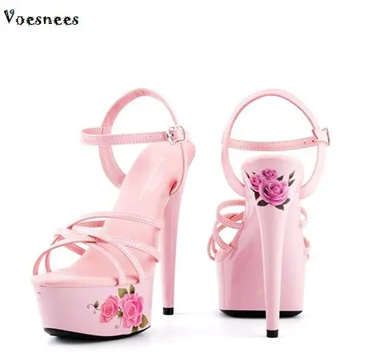 

Female Wedding Shoes New 2018 Sandals Shoes Woman Waterproof Platform 15cm High-heeled Wedding Bride Shoes Sexy Sandals