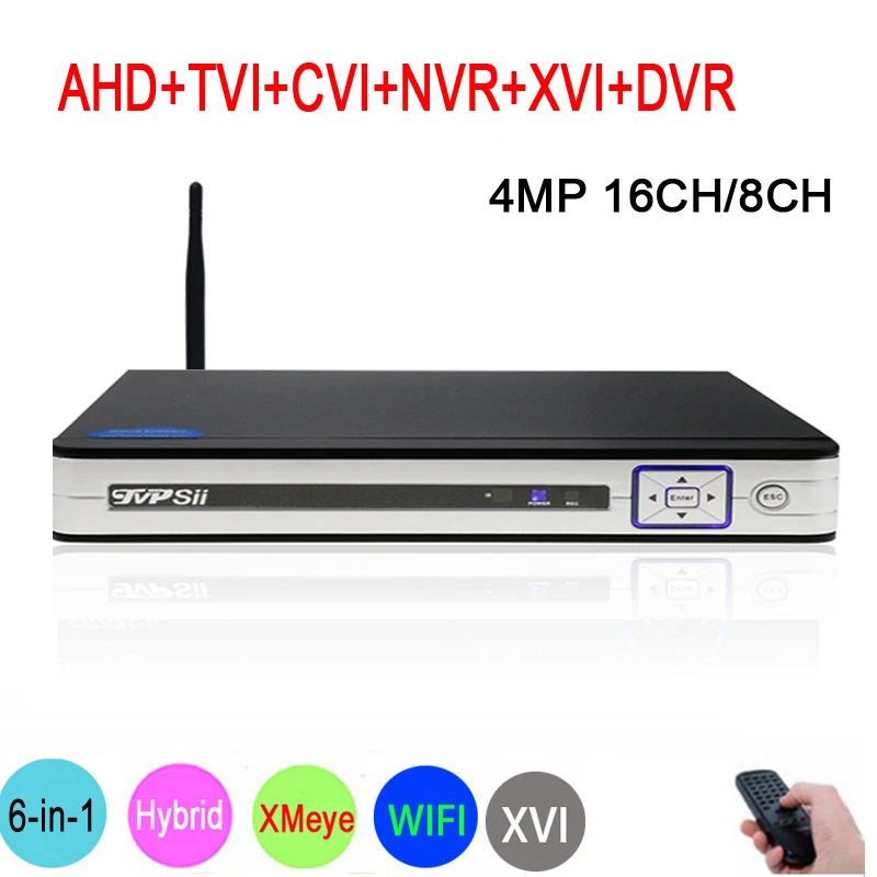 

Silver Panel XMeye Hi3531A H264+ 4MP 16CH/8CH 6in1 Hybrid WIFI TVi CVI NVR AHD CCTV DVR Surveillance Video Recoder Freeshipping