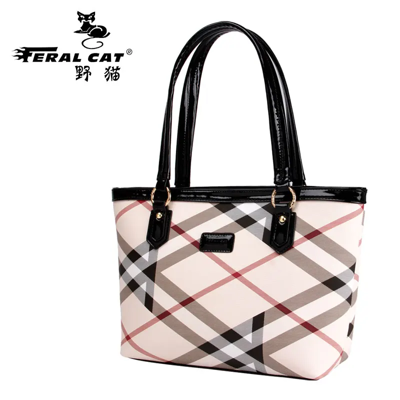 High Quality Tote Authentic Luxury Brands Women Bags 2017 New Designer Handbags Womens Plaid ...