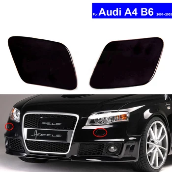 

Black Front Car Headlight Washer Jet Cover Primed Caps for Audi A4 B6 2001 2002 2003 2004 2005 Auto Bumper Cap Free Shipping