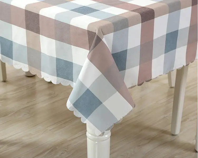 

Fyjafon Waterproof Table Cloth Rectangular Home Decorative Tablecloth Plaid Pattern Table Cover 110*110/130*130/130*180/150*200